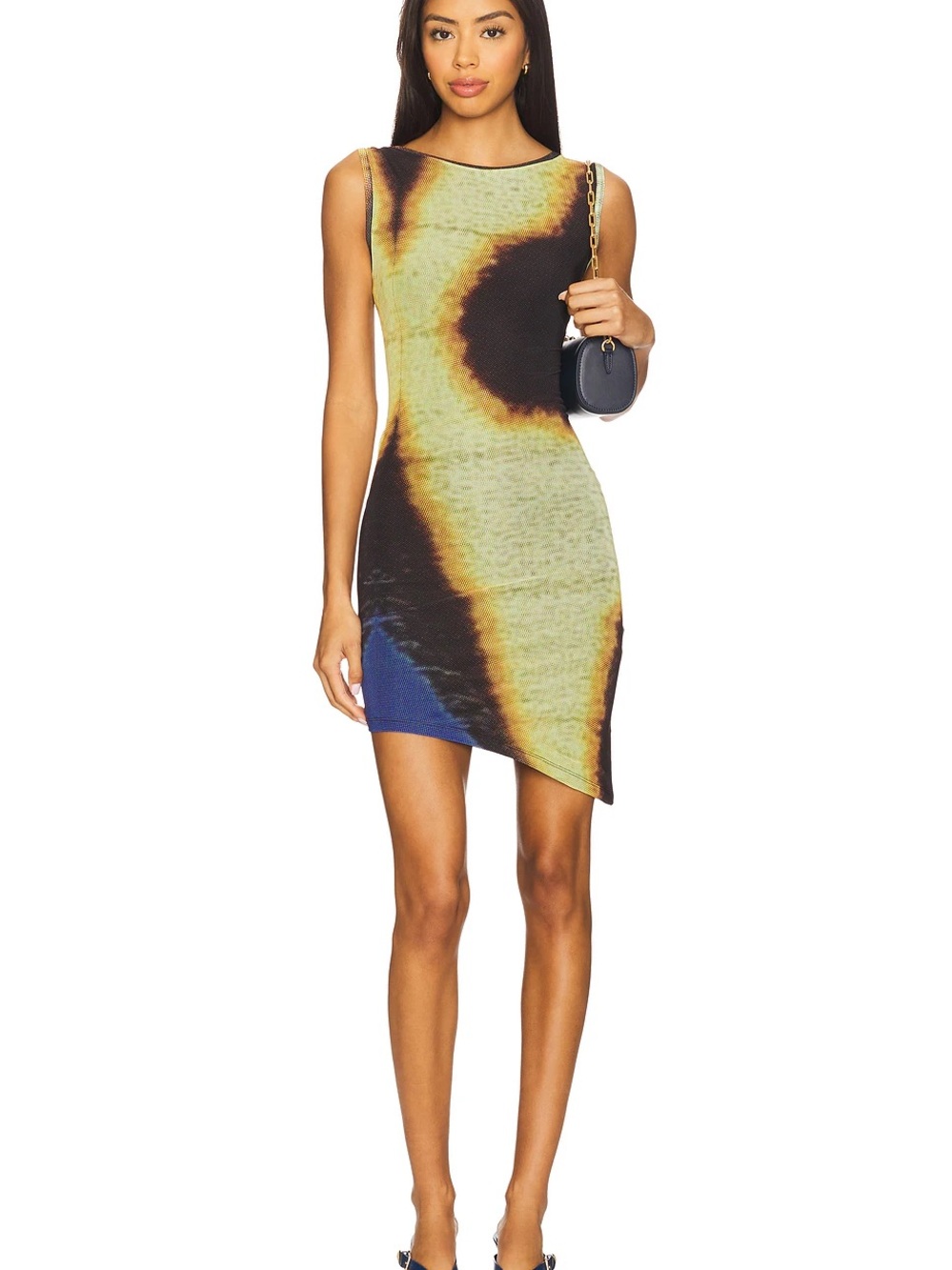NWT Revolve Dress FENERS Sleeveless Asymmetric Mini Dress in Yellow and Black M